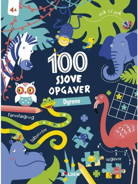 100 morsomme oppgaver: Dyr (fra 4 år) - Hobby - pocket